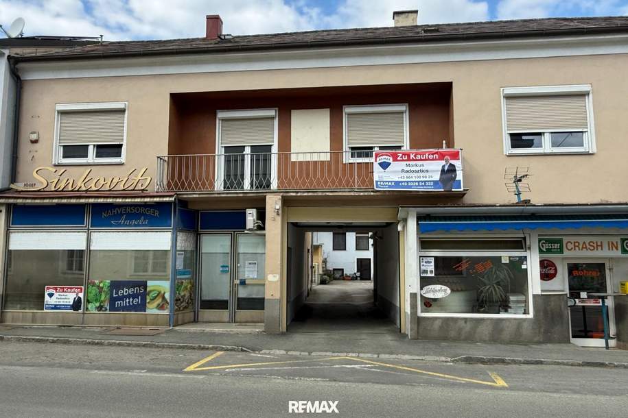 Attraktives Stadthaus mit Wohn- und Geschäftseinheit im Herzen von Rechnitz, Haus-kauf, 149.000,€, 7471 Oberwart