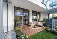 Moderne Erdgeschosswohnung mit Garten und Dachterrasse