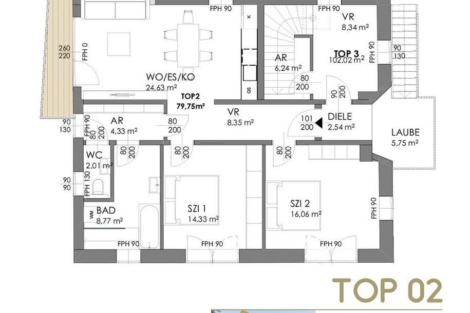 12er-Haus: neue 3-Zimmer Wohnung - ERSTBEZUG, Wohnung-kauf, 449.000,€, 5162 Salzburg-Umgebung
