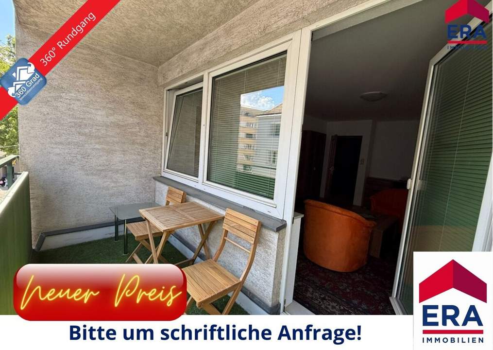 PREISREDUZIERUNG: Helle 2-Zimmer-Wohnung mit großzügiger Loggia in begehrter Lage im Donaufeld