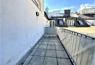 GONZAGAGASSE, BÖRSE-NÄHE, klimatisiertes 122 m2 Dachgeschoss mit 8 m2 Terrasse, 3 Zimmer, Komplettküche, 2 Bäder, Parketten