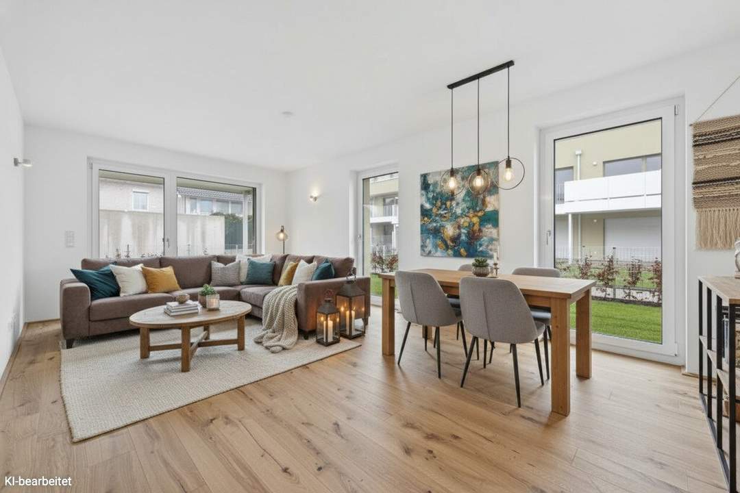 PROVISIONSFREI! Harmonisch konzipierte 4-Zimmer-Gartenwohnung | Auf einer Ebene | 2 Bäder