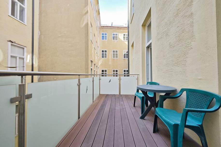 Altbau mit Südbalkon | 2-Zimmer in ruhiger Innenhoflage | Einbauküche | Lift | Kellerabteil, Wohnung-kauf, 399.000,€, 1020 Wien 2., Leopoldstadt