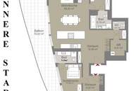 DANUBE PENTHOUSE mit XXL Freifläche Richtung Innenstadt ** 4 Zimmer & 3 Bäder