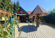 *** kleines gemütliches, möbliertes Häuschen mit Gartenparadies in der Waldrandsiedlung, mit Photovoltaik, Brunnen, Sauna, Garage, Carport,….. ***
