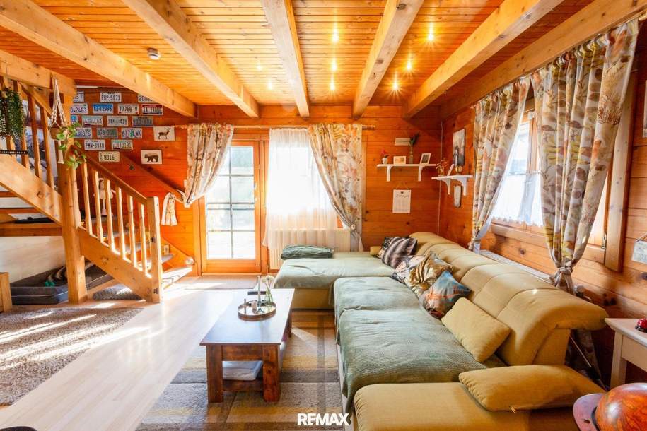 Gemütliches Blockhaus im Grünen am See - einziehen & wohlfühlen!, Haus-kauf, 229.000,€, 2054 Hollabrunn
