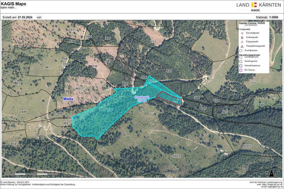4ha Waldfläche in Dornbach im Maltatal direkt an einem Bachlauf, Grund und Boden-kauf, 84.000,€, 9853 Spittal an der Drau