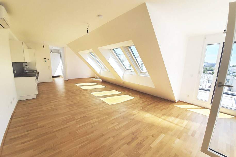 Moderne 3-Zimmer-Dachgeschosswohnung mit fünf Terrassen – klimatisiert – in der Koloniestraße!, Wohnung-miete, 1.592,01,€, 1210 Wien 22., Donaustadt