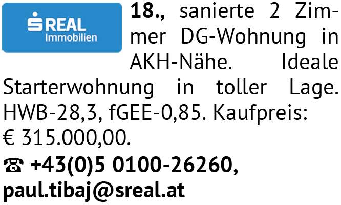 18., sanierte 2 Zimmer