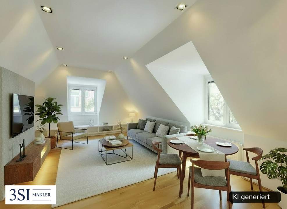 Sonnige Dachgeschosswohnung in beliebter City Lage nahe U1-Taubstummengasse und Naschmarkt