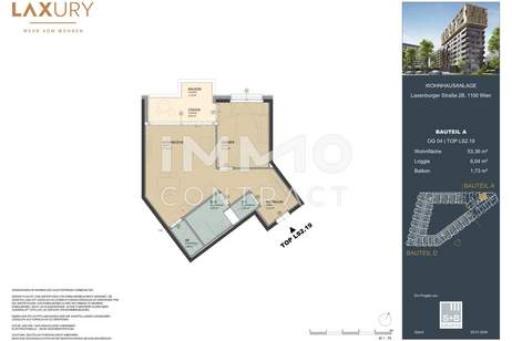 Hauptbahnhof: Attraktive Zweizimmer-Wohnung – PROVISIONSFREI, Wohnung-kauf, 390.000,€, 1100 Wien 10., Favoriten