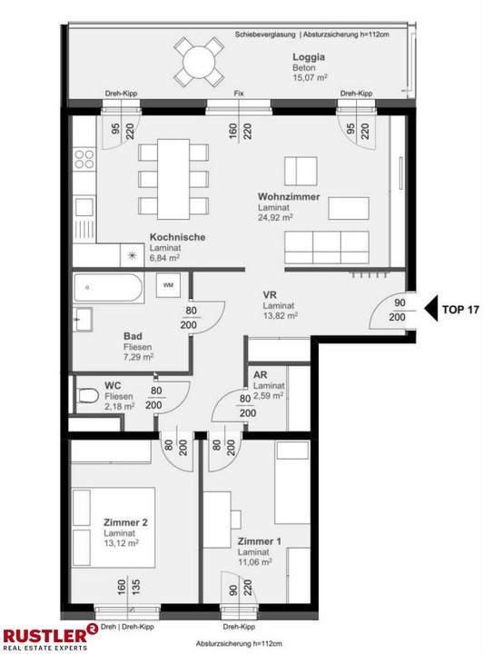 MIT GROSSER LOGGIA - 3-Zimmerwohnung Nähe Hauptbahnhof