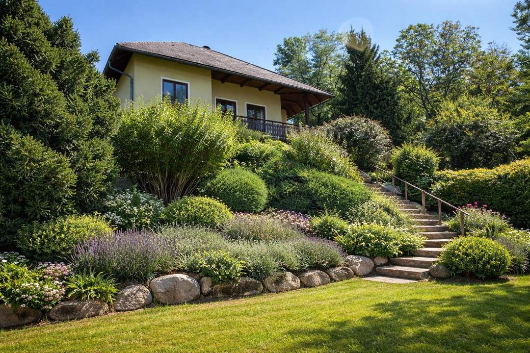 Charmantes Einfamilienhaus mit großem Grundstück, Schwimmteich &amp; Weitblick in St. Georgen am Sandhof
