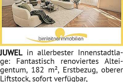 JUWEL in allerbester Innenstadtlage: Fantastisch renoviertes Alteigentum, 182 m², Erstbezug, ob, Wohnung-kauf, 1010 Wien 1., Innere Stadt