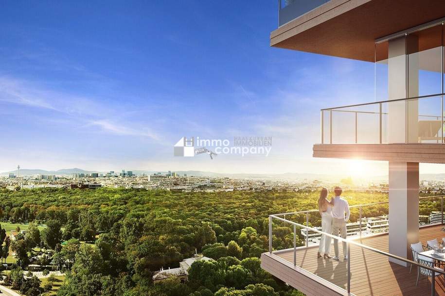 Luxuriöse Wohnung mit 32 m2 großem Balkon und Stadtblick in einem neuen, mehrstöckigen Premiumgebäude + Tiefgaragenplatz! 2. Bezirk. U2, Wohnung-kauf, 949.000,€, 1020 Wien 2., Leopoldstadt
