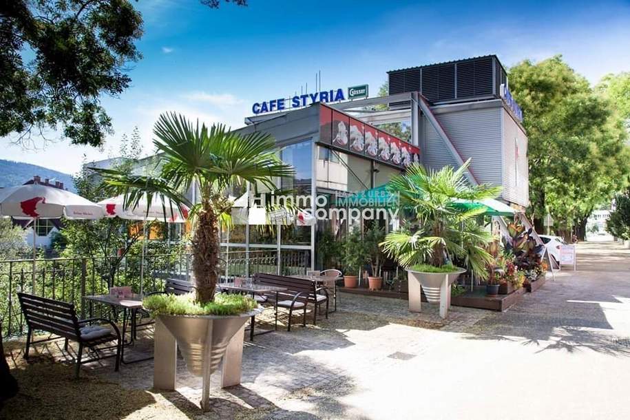 Einzigartige Café-Gelegenheit in Leoben! 210m² mit Terrasse, Einbauküche und Bar!, Gewerbeobjekt-kauf, 387.000,€, 8700 Leoben