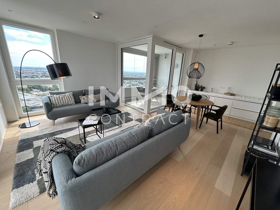 Exklusives Wohnen mit Weitblick! Pool am Dach, Fitness und Sauna inklusive! 3 Zimmer Erstbezug!