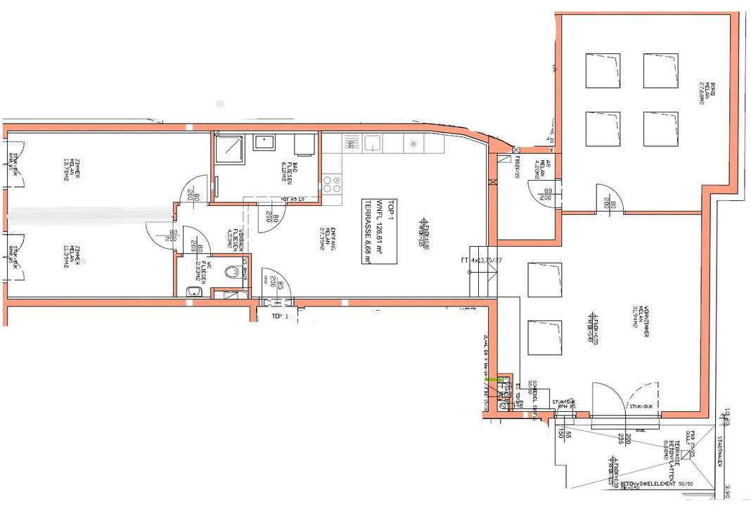 126m² Bürofläche mit Terrasse in 2100 Korneuburg