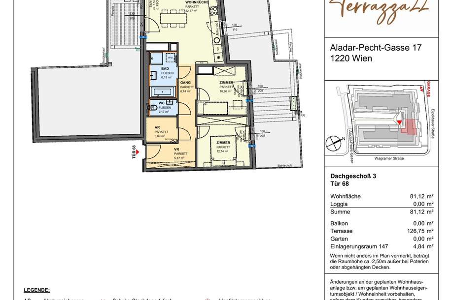 Terrazza22 - Ein Zuhause zum Aufblühen in der Aladar-Pecht-Gasse 15+17, 1220 Wien, Wohnung-kauf, 698.000,€, 1220 Wien 22., Donaustadt