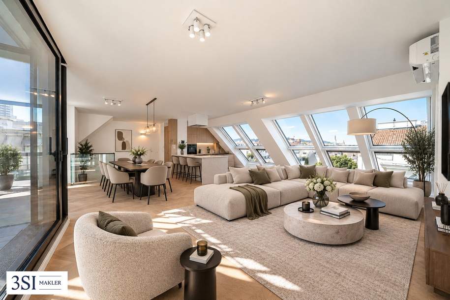 Über den Dächern des 9. Bezirks – DG-Erstbezug mit Dachterrasse, Wohnung-kauf, 2.549.000,€, 1090 Wien 9., Alsergrund