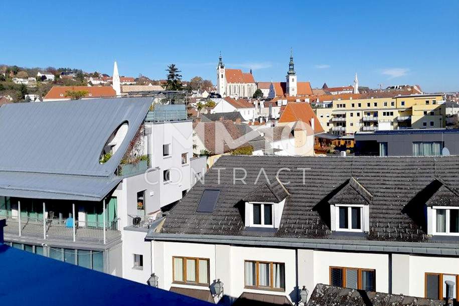 Sonnenverwöhnte 4-Zi-Galeriewohnung mit 2 Terrassen &amp; traumhaftem Kremsblick – Nähe Steiner Tor, Wohnung-miete, 1.778,60,€, 3500 Krems an der Donau(Stadt)