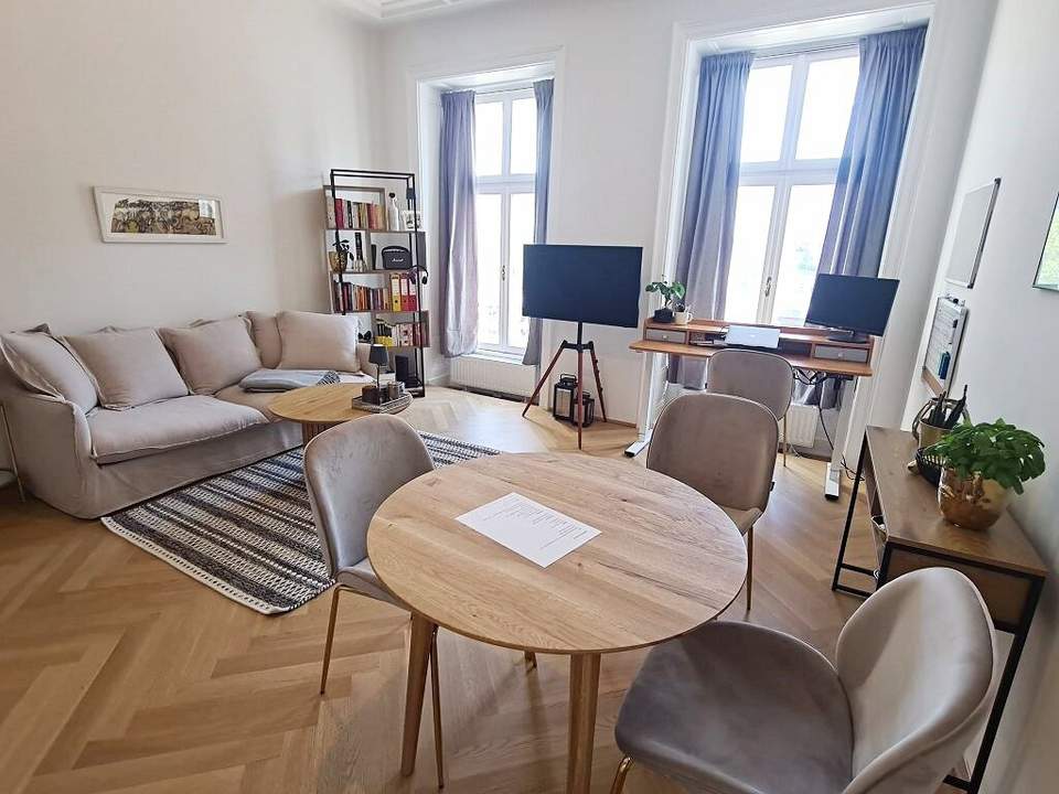 SALZTORGASSE, gepflegte 56 m2 Altbau, 2 Zimmer, Komplettküche, Duschbad, Parketten, Donaukanal