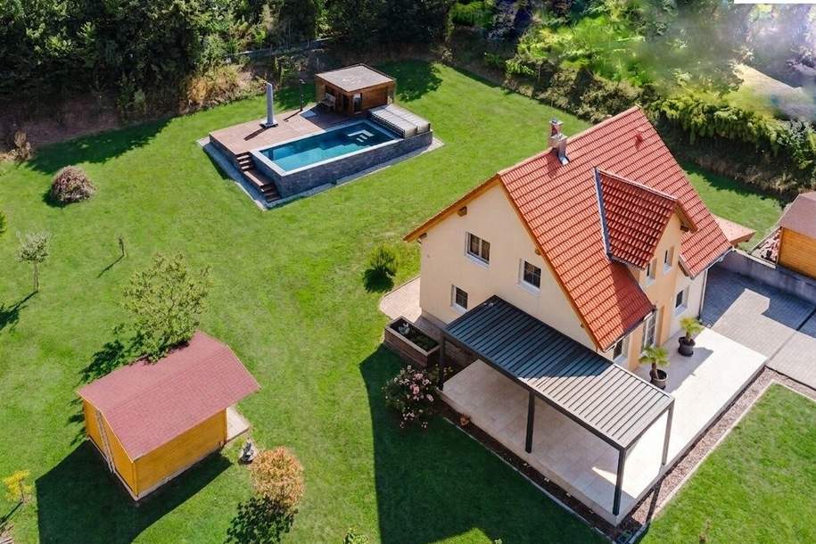 Exklusives Einfamilienhaus auf 2.212 m² Grundstück in ruhiger Wohnlage mit Pool, Haus-kauf, 697.000,€, 2625 Neunkirchen