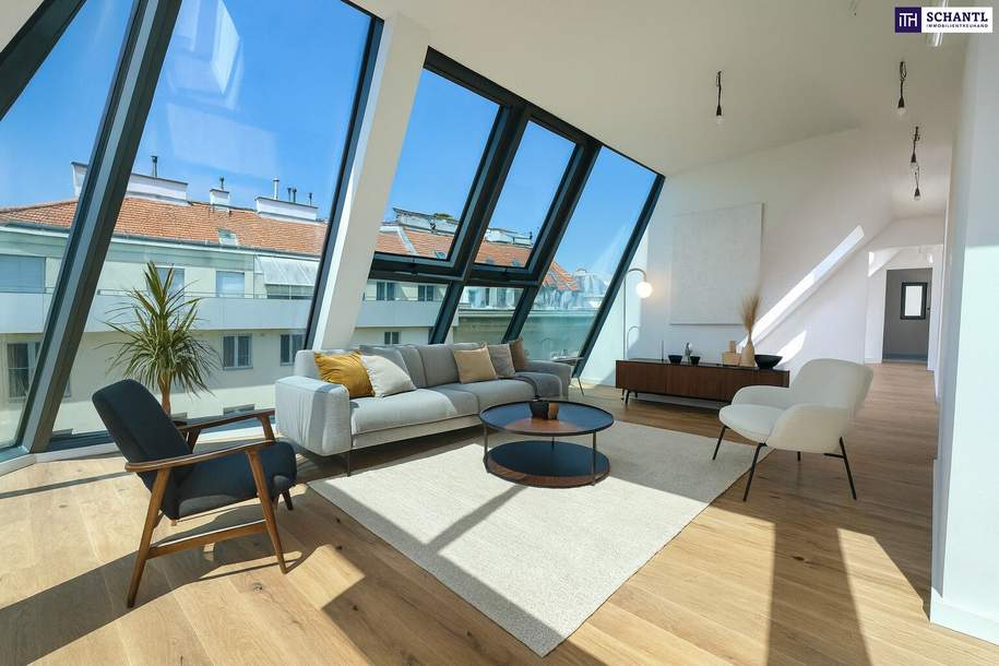NEUER PREIS - BEZUGSFERTIGES Penthouse mit 175 m² Wohnfläche und 72 m² Dachterrasse on TOP + privater Liftfahrt!, Wohnung-kauf, 1.549.000,€, 1050 Wien 5., Margareten