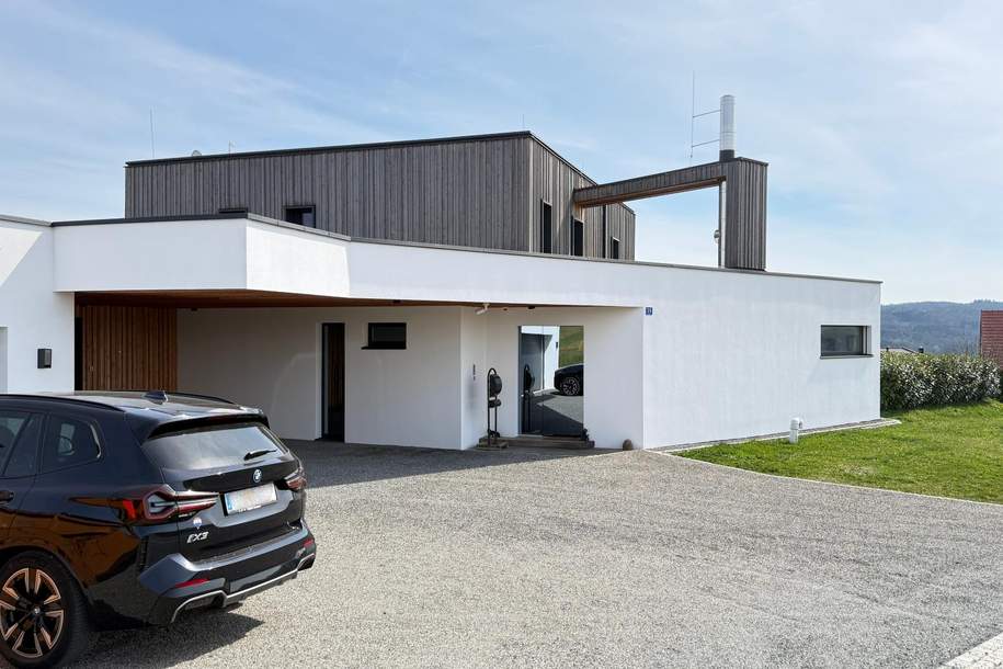 Architektenhaus in sonniger Ruhelage mit Spiral-Weinkeller, Infinity Pool, Burgblick und ca. 1ha Eigengrund, Haus-kauf, 959.000,€, 7542 Güssing