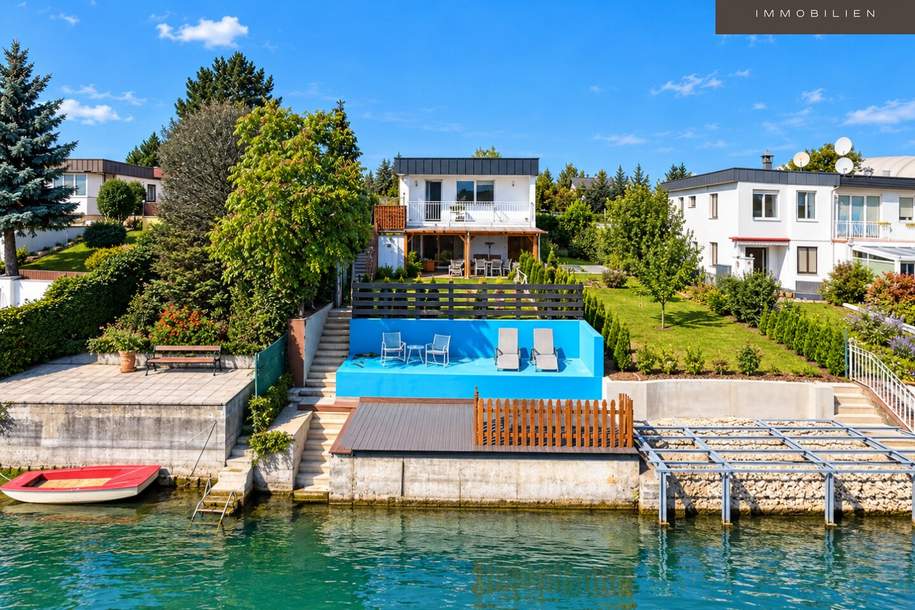 EINFAMILIENHAUS DIREKT AM WASSER | EIGENGRUND | ca. 101 m² Fläche | Eigener Garten | Renovierungsbedürftig | Großes Potenzial, Haus-kauf, 615.000,€, 2301 Gänserndorf