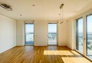 Marina Tower: Über den Dächern Wiens – vermietete 3-Zimmer-Eckwohnung im 22. Stock mit Loggia und Weitblick