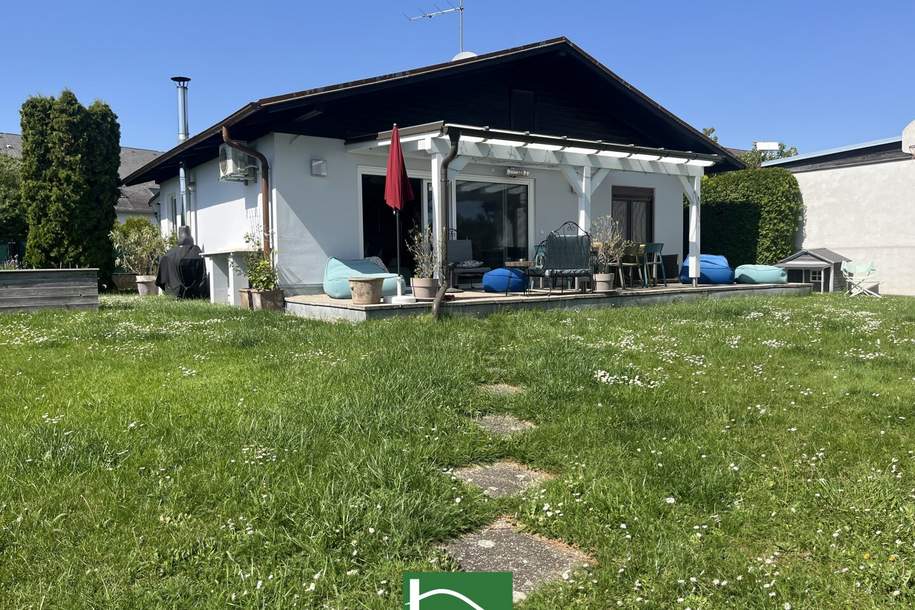 WOHNEN AM WASSER! Bungalow mit Blick ins Grüne &amp; direktem Badezugang! Erholung pur! Möbliert!, Haus-kauf, 298.850,€, 2301 Gänserndorf