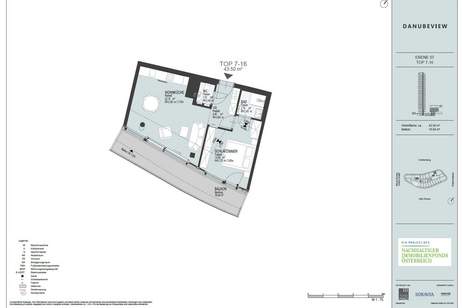 U1 Donauinsel! 7 Stock! Luxus Living inkl. neue Küche und provisionsfrei, Wohnung-miete, 1.279,99,€, 1220 Wien 22., Donaustadt