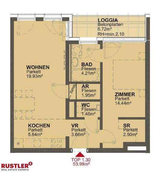 AKTION Erstes Monat Mietfrei - 2 Zimmer Wohnung mit Loggia - nähe Marchfeldkanal