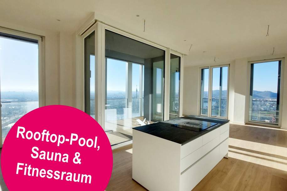 ***PENTHOUSE mit Blick zum KAHLENBERG *** 12 Minuten zum STEPHANSPLATZ, Wohnung-miete, 1.940,00,€, 1220 Wien 22., Donaustadt