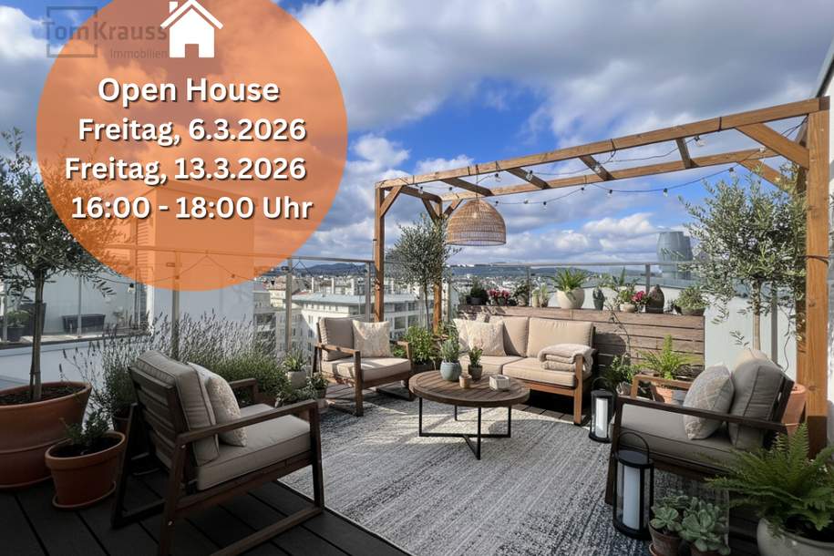 FREIRAUM ÜBER DEN DÄCHERN – ELEGANTE 3-ZIMMER-WOHNUNG MIT DACHTERRASSE, Wohnung-kauf, 925.000,€, 1200 Wien 20., Brigittenau