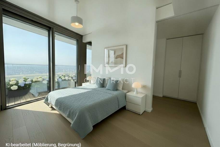 TOP-Investment im höchsten Hochhaus Österreichs: Spa, Lounges, Doorman und ganz viel Aussicht, Wohnung-kauf, 424.710,€, 1220 Wien 22., Donaustadt