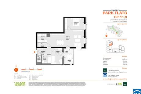 Parknähe und Urbanität – Ihr Anlageobjekt bei den PARK FLATS, Wohnung-kauf, 421.000,€, 1030 Wien 3., Landstraße