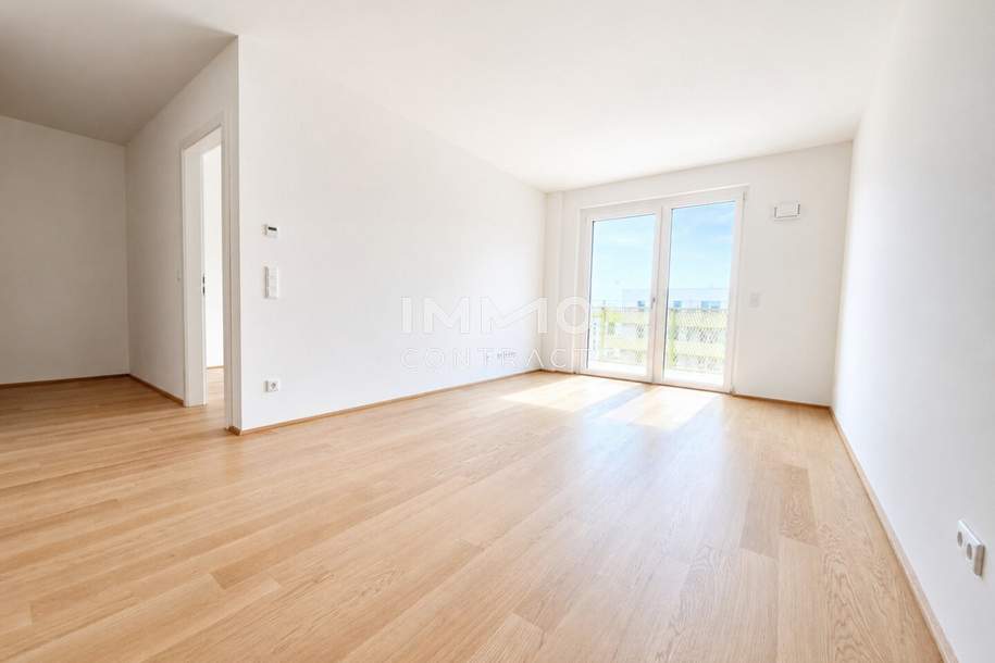 Erstbezug mit Weitblick: Moderne 2-Zimmer-Wohnung mit Westbalkon im naturnahen Hirschfeld, Wohnung-kauf, 259.000,€, 1210 Wien 21., Floridsdorf