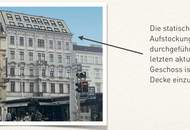 Rechte Wienzeile 19: baubewilligter Rohdachboden - exklusives Entwicklungsprojekt für zwei Dachgeschoss Wohnungen mit Freiflächen - Naschmarkt / 1040 Wien