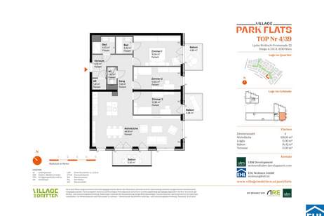 Parknähe und Urbanität – Ihr Anlageobjekt bei den PARK FLATS, Wohnung-kauf, 887.000,€, 1030 Wien 3., Landstraße