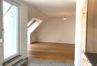 Sonnige 3-Zimmer DG-Wohnung mit Terrasse und inkl. Tiefgaragenstellplatz nahe U6/Burggasse!