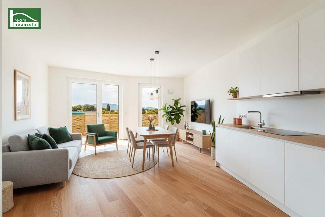 Idyllische 2-Zimmer-Wohnung im energieeffizenten Neubauprojekt Hirschfeld - Naturnah wohnen