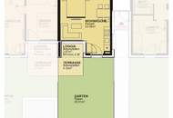 1-Zimmer-Gartenwohnung inkl Küche mit Geschirrspüler und Mikrowelle, 37m² Außenfläche und Kellerabteil / MAX4 T2-08