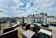 Außergewöhnliche Dachgeschoss-Maisonette mit Dachterrasse und beeindruckendem Wienblick nahe Naschmarkt