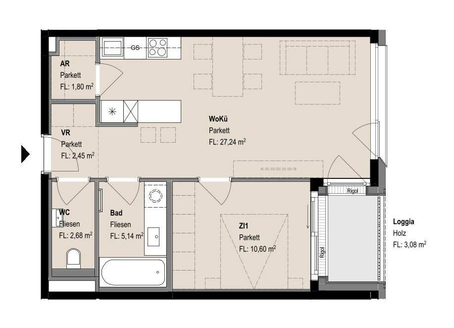 Erstbezug in der Apollogasse18: perfekte Kleinwohnung nahe Westbahnhof ab Q1/25 - jetzt vormerken!