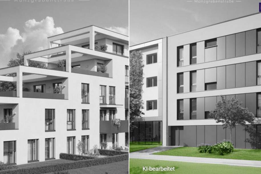 Entzückende, gut geschnittene Neubauwohnung für Single und Studenten - Exklusives Wohnen im wunderschönen Bezirk Liebenau - PROVISIONSFREI!, Wohnung-kauf, 191.241,€, 8041 Graz(Stadt)