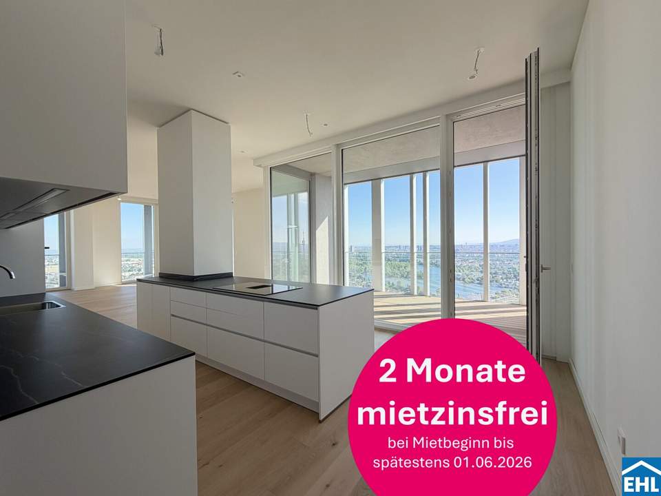 2 Monate mietzinsfrei: 3-Zi.-Erstbezug mit Sauna &amp; Skylineblick