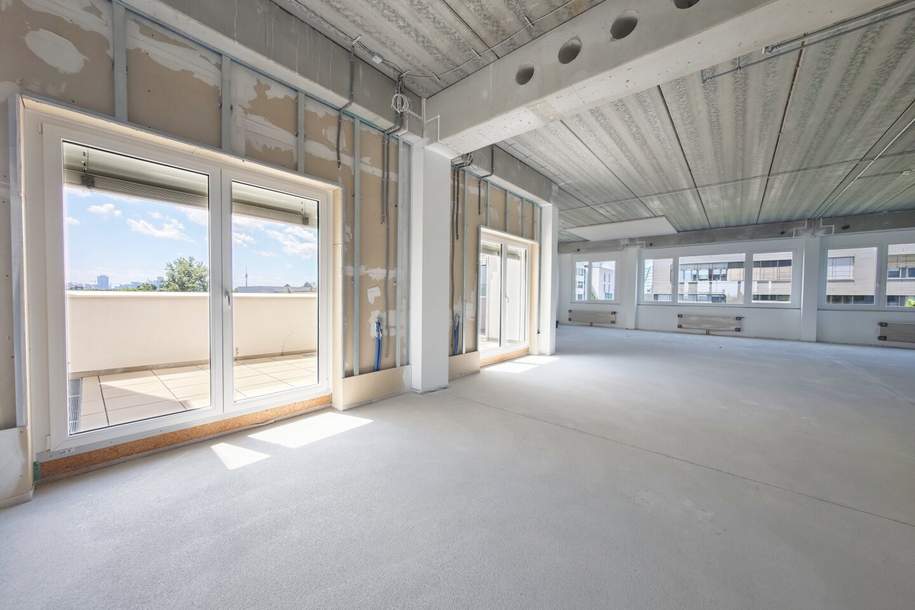 WIENBLICK | Ausbau nach Mieterwunsch | Erstbezug nach Errichtung | 733m² Büro mit Parkplätzen, Gewerbeobjekt-miete, 15.979,40,€, 1210 Wien 21., Floridsdorf