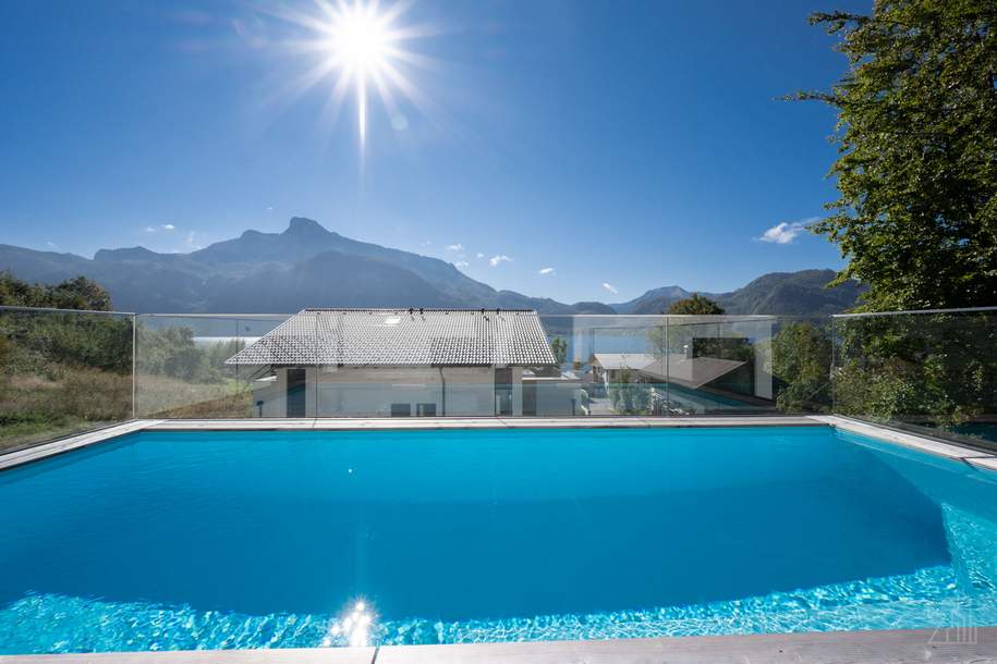 Luxus Pur am Mondsee | Einfamilienhaus mit Pool, Garten und privatem Seezugang!, Haus-kauf, 2.176.000,€, 5310 Vöcklabruck